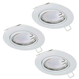 PRENDELUZ Pack de 3 Aros empotrables led con bombilla dicroica 5w