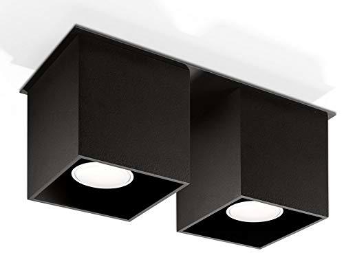 SOLLUX LIGHTING Lámpara De Techo Quad 2 | Diseño Moderno Con Pantalla Rectangular | Fabricada En Aluminio Con Bombilla GU10 Recambiable