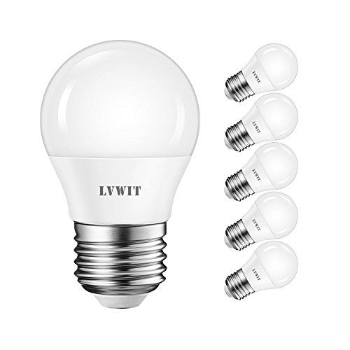 LVWIT Bombillas LED G45 E27 (Casquillo Gordo) - 4.5W equivalente a 40W