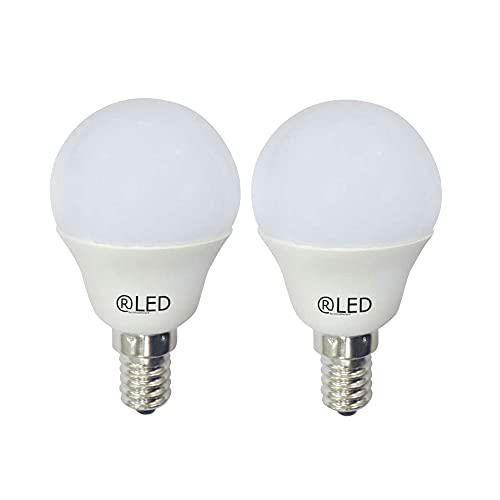 RLED - Pack 2 Bombillas LED Esféricas con Luz, Rosca E14