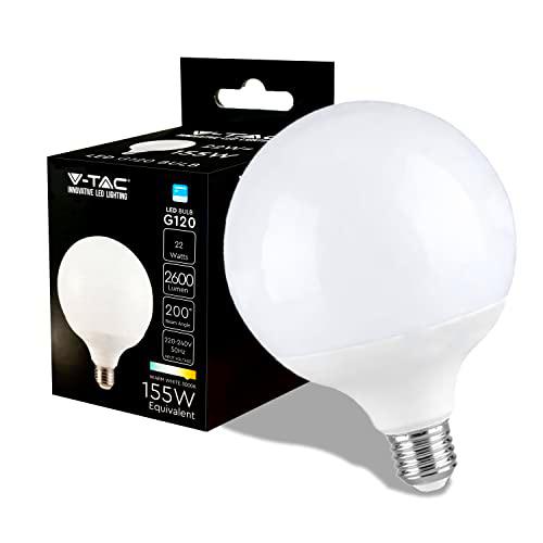 V-TAC Bombilla LED Globo E27 Chip Samsung - 22W (Equivalente a 155W) G120-2600 Lumen