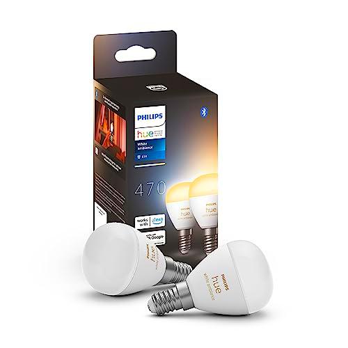 Philips Hue - Bombilla LED inteligente Esférica, casquillo E14