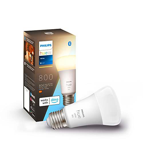 Philips Hue - Bombilla led inteligente, casquillo E27