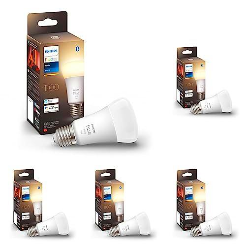 Philips Hue - Bombilla LED Inteligente, A60 E27, Luz Blanca Cálida Regulable, 9.5W (Eq