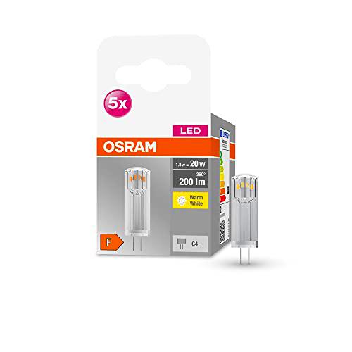 OSRAM Lámpara LED Star PIN, G4 base, vidrio transparente ,Blanco cálido (2700K)