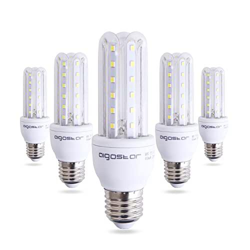 Aigostar - Pack de 5 Bombillas LED E27 9W, Casquillo Gordo