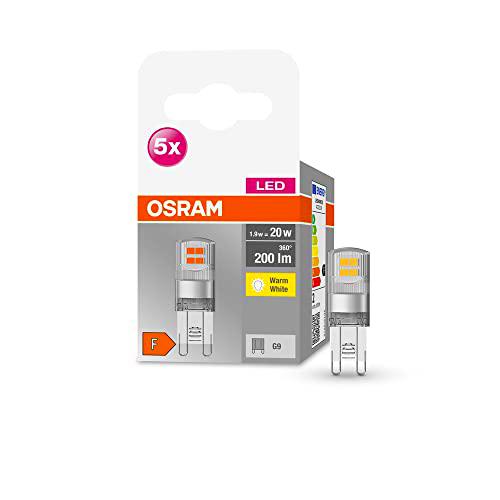 OSRAM Lámpara LED Star PIN, G9 base, vidrio transparente ,Blanco cálido (2700K)