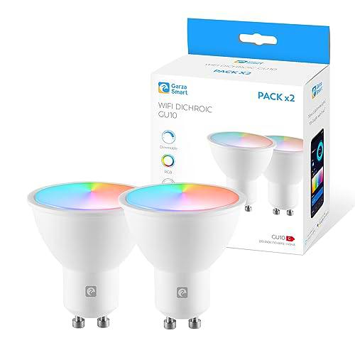 Garza Smarthome -Pack 2 Bombilla LED Inteligente Wifi GU10 5W (40W de Equivalencia) RGB+CCT