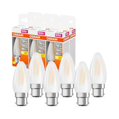 OSRAM LED Star Classic B60 LECH para base B22D, forma de vela