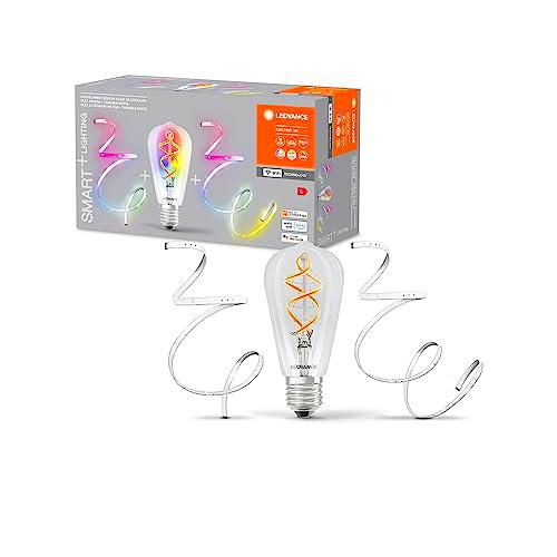 LEDVANCE Smart - Bundle Hecho de lámpara de filamento Wifi Edison Dimmable + Banda de luz de 2M-RGB + Extensión de 1M coincidente