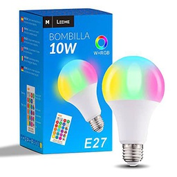 M Ledme - Bombilla LED con Control Remoto 10W (Eq. 70 W) casquillo E27 A60