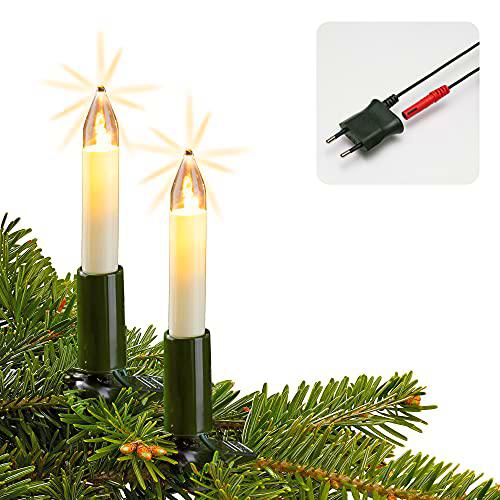 Hellum LED cadena de luces árbol de navidad Made-in-Germany velas de iluminación del árbol de Navidad Cadena de luces interior con clip