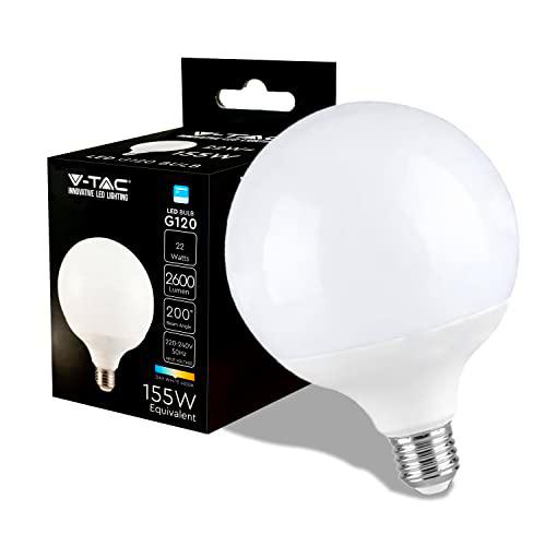 V-TAC Bombilla LED Globo Edison E27 Chip Samsung - 22W (Equivalente a 155W) G120-2600 Lumen