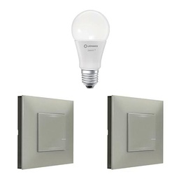 Legrand 199221 - Extension Pack Valena Next con Netatmo: 2 Comandos Inalámbricos de iluminación + 1 Bombilla Inteligente E27 Clásico/Aluminio