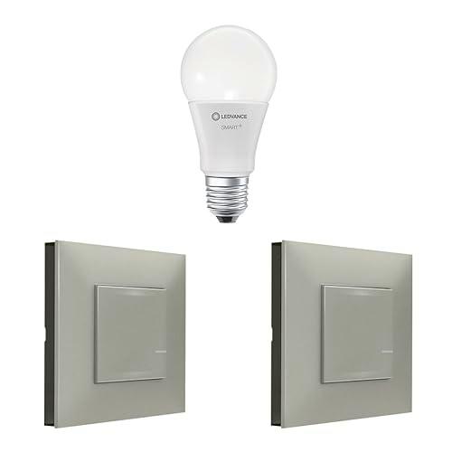 Legrand 199221 - Extension Pack Valena Next con Netatmo: 2 Comandos Inalámbricos de iluminación + 1 Bombilla Inteligente E27 Clásico/Aluminio