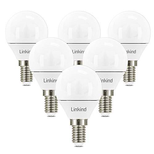 Linkind Bombilla LED E14 4.9W Equivalente a 40W, Luz Cálida 3000K