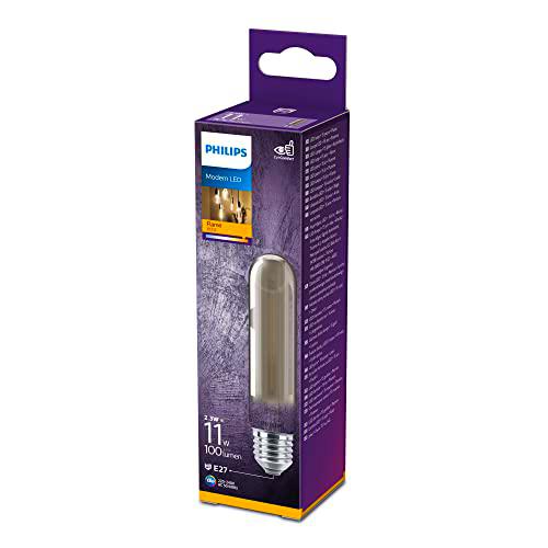 Philips - Bombilla LED Cristal, 11W, E27, Forma Tubular