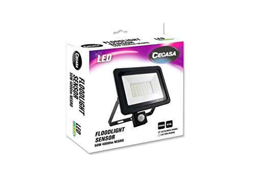 cegasa FLOODLIGHT LED NEGRO SENSOR 50W 4