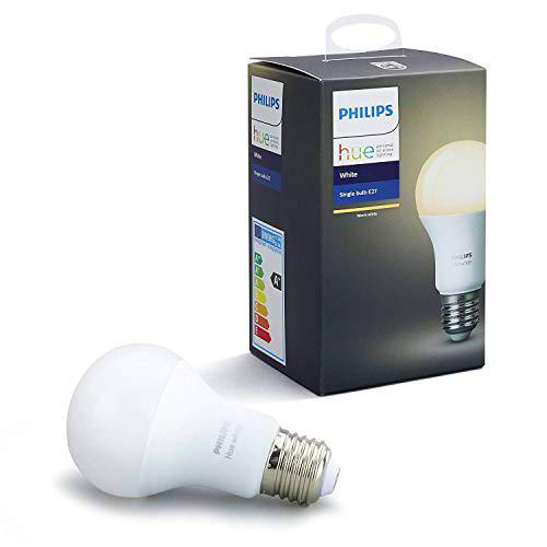 Philips Hue Bombilla Inteligente LED E27, 9.5 W, Luz Blanca Cálida