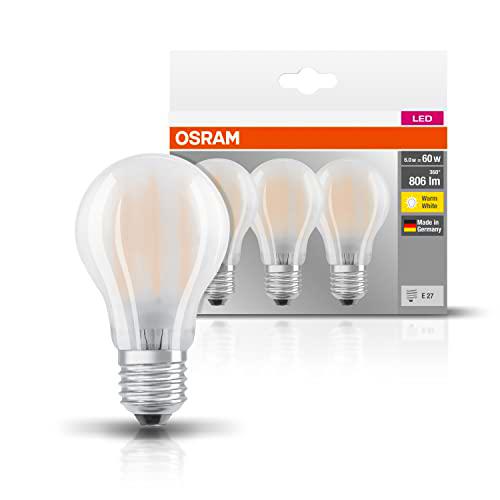 Osram 819351 Bombilla LED E27, 7 W, Blanco, 3 Unidad (Paquete de 1), 3