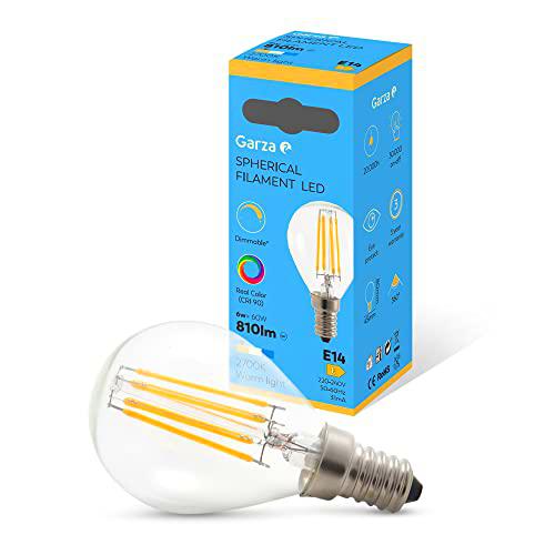 Garza - Bombilla Filamento LED Esférica P45, Regulable