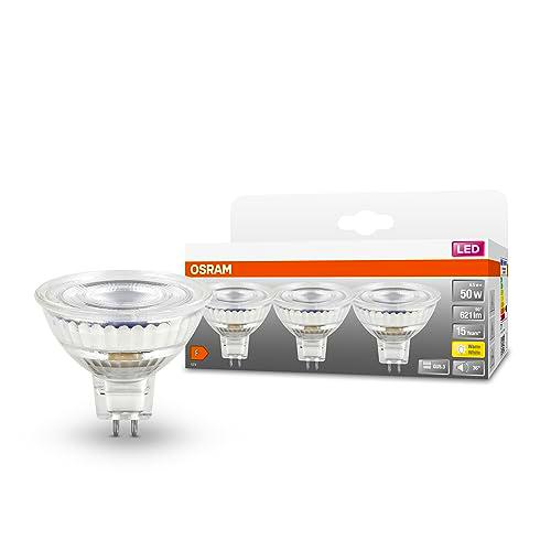 OSRAM Juego de 3 bombillas reflectoras LED MR16 de bajo voltaje con casquillo retrofit