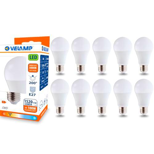 Velamp Bombilla LED, estándar A60, casquillo E27, 15W (1520 lúmenes equivalentes a 100W)