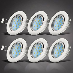 B.K.Licht 6 x 3W LED Focos empotrables giratorio GU10 Ø86mm