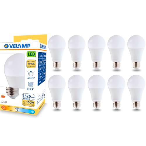 Velamp Bombilla LED, estándar A60, casquillo E27, 15W (1520 lúmenes equivalentes a 100W)