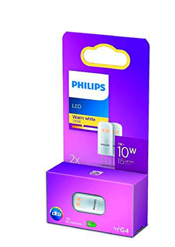 Philips LED Cápsula Bombilla, 10 W, G4, 12 V, Luz Blanca Cálida