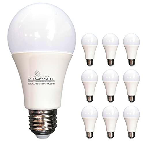 Pack 10x Bombilla A60 LED, Blanco neutro 4500K, 12 W