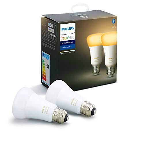 Philips Hue Pack de 2 Bombillas Inteligentes LED E27