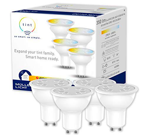 tint Müller-Licht - Juego de 4 bombillas led GU10 (luz blanca 2700-6500 K)