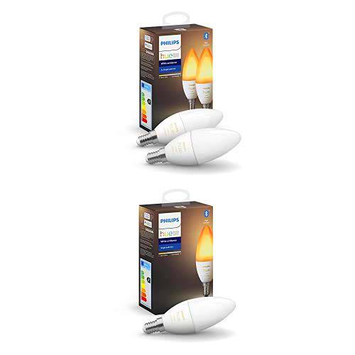 Philips Hue Bombilla Inteligente VelaLED E14 (Pack de 2) + Bombilla Inteligente Vela LED E14