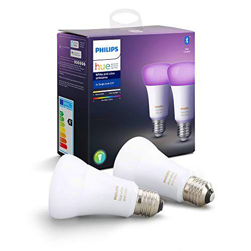 Philips Hue Pack de 2 Bombillas Inteligentes LED E27