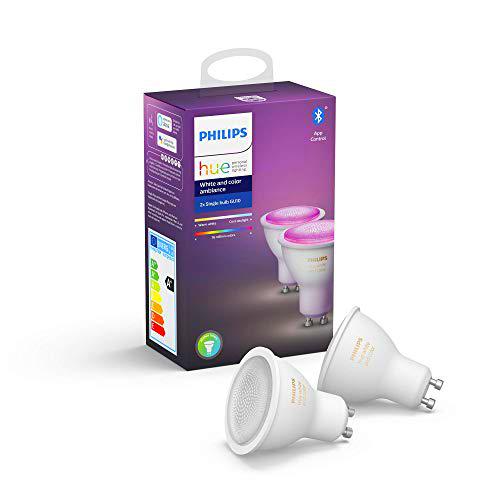 Philips Hue Pack de 2 Bombillas Inteligentes LED GU10