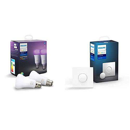 Philips Hue Pack de 2 Bombillas Inteligentes LED B22