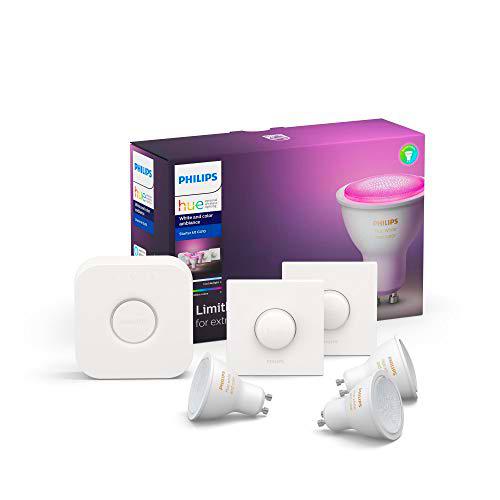 Philips Hue Pack de 3 Bombillas Inteligentes LED GU10