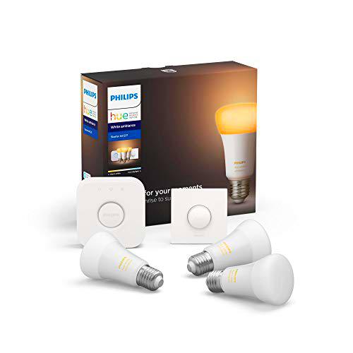 Philips Hue Pack de 3 Bombillas Inteligentes LED E27