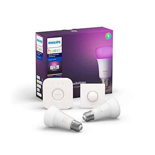 Philips Hue Pack de 2 Bombillas Inteligentes LED E27