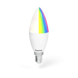 Hama 00176549 Bombilla Wifi Led E14 compatible con Alexa/Google Assistant/App/Sin bridge, 4.5 W, RGB